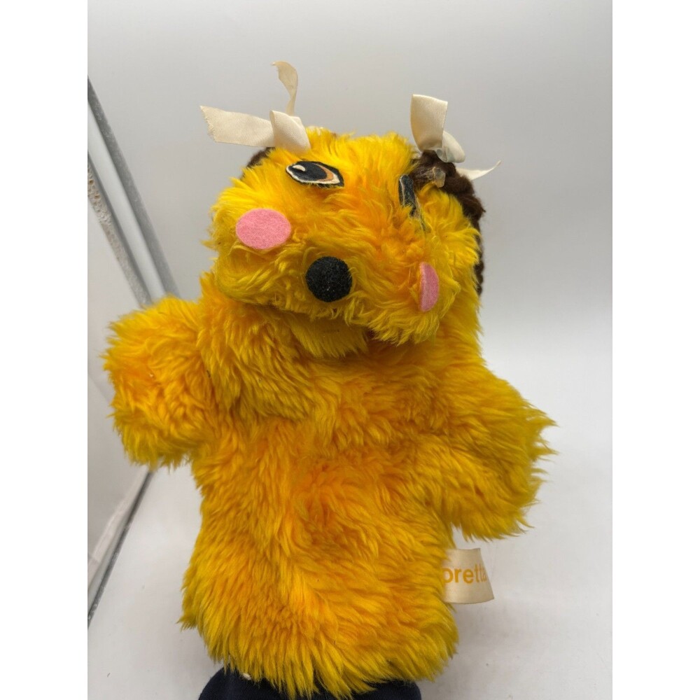 Vtg Very Rare 1978 Russ Berrie Hand Puppet LORETTA Yellow Shaggy Fur Item 1876